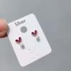 Women Fashion Pink Zircon Love Shape Delicate Earrings