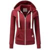 Women's Cross-Border Sports Hoodie Cardigan - Solid Color Hooded Jacket
