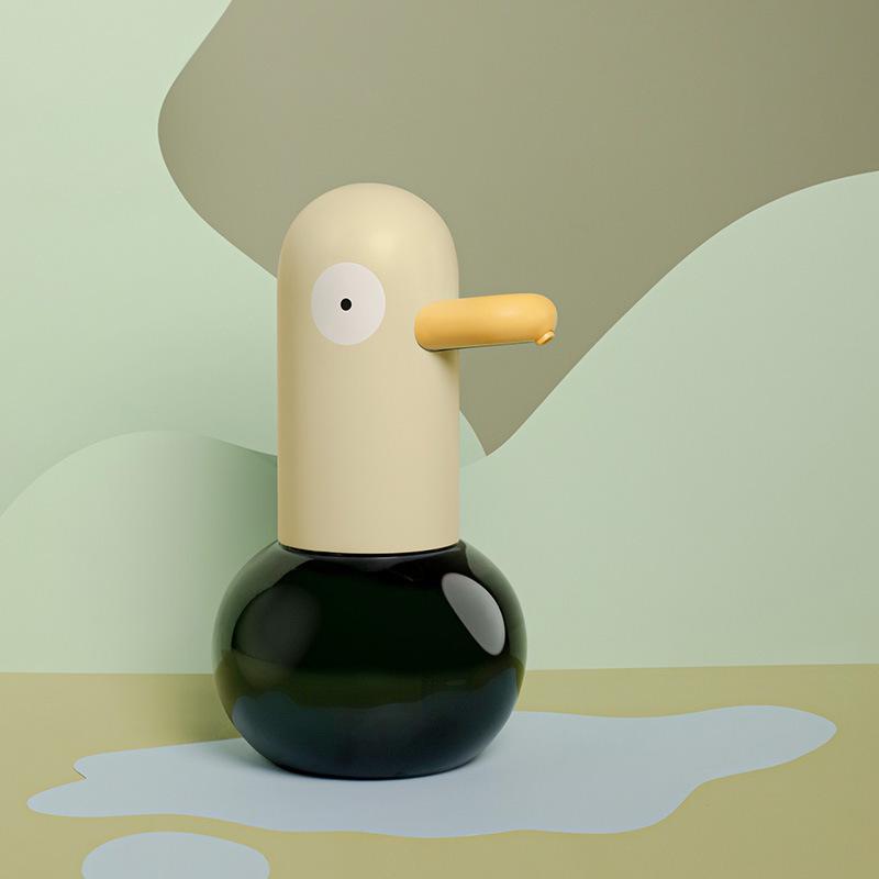 Dispenser Automatico di Sapone Liquido Schiumogeno a Forma di Anatra per Bambini - Schiuma a Due Stadi, Impermeabile, Lunga Durata della Batteria