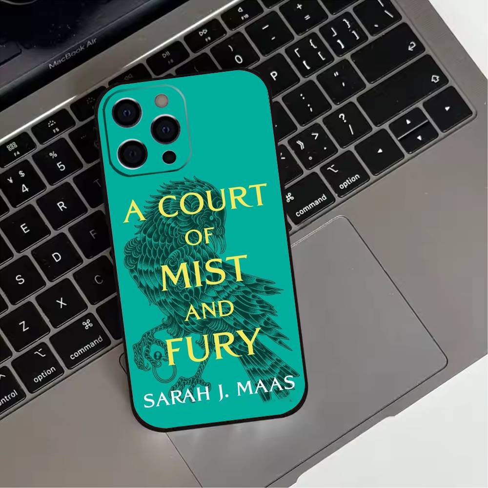 A Court-of-Mist-and Fury  Phone Case For iPhone 17,16,15,14,13,12,11 Plus,Pro Max,XS,Soft Silicone Black Cover