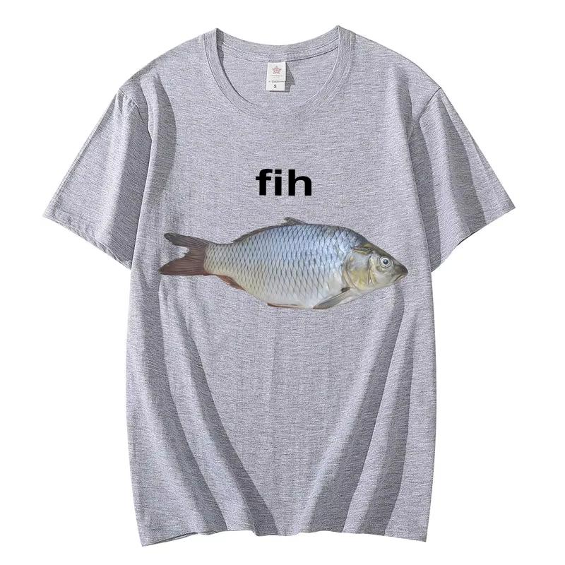 2025 Fisch Lustiges Meme T-Shirt Mode Kurzarm T-Shirts Herren Kleidung Sommer T-Shirt Streetwear Oberteile Damen Kleidung