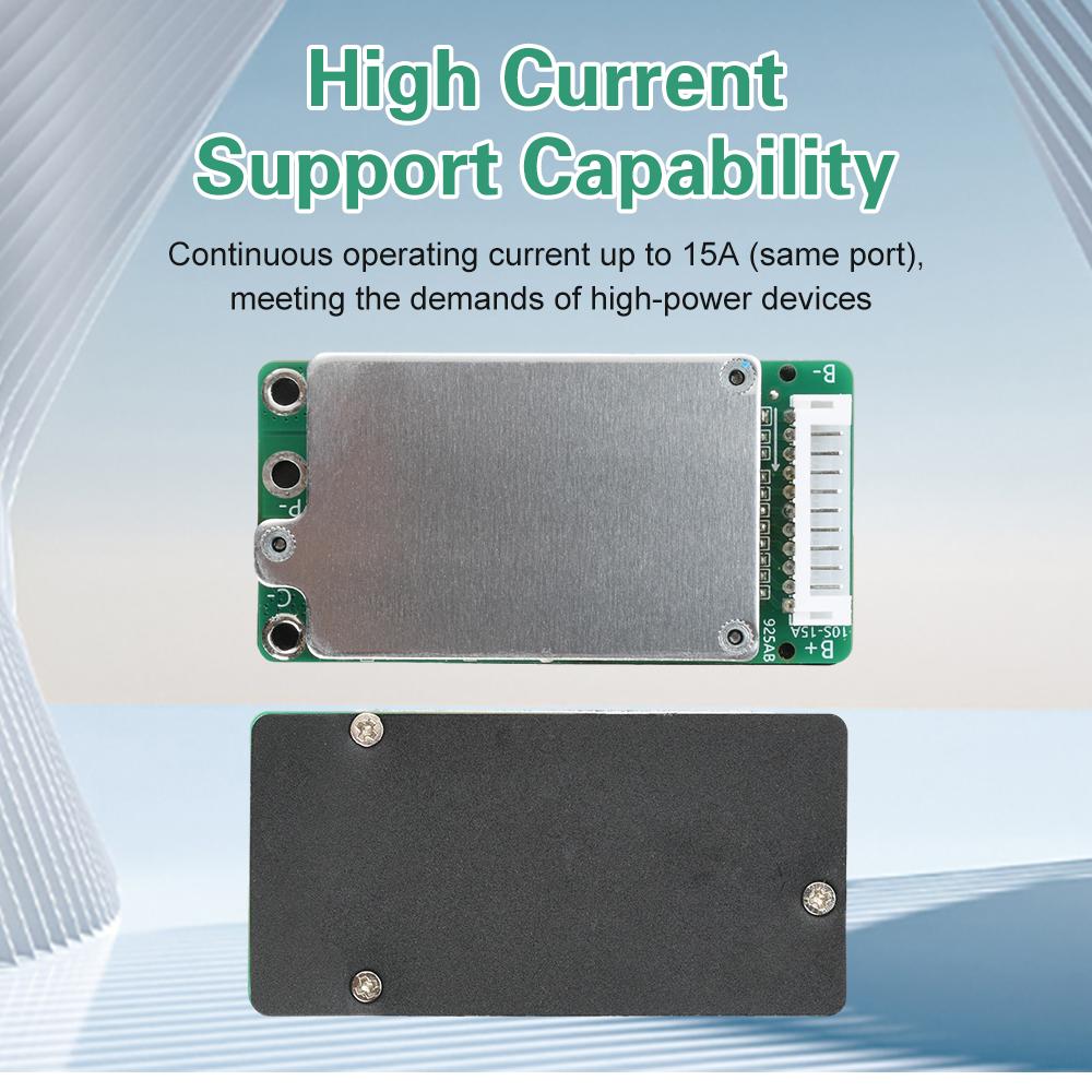 BMS 10S 36V 15A Li-Ionen Lipolymer 18650 Akku Ladeplatine Kurzschlussschutz Gemeinsamer Port Für Ebike Escooter