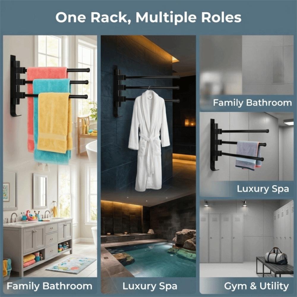 Wall Mounted Towel Rack Black Towel Storage Rack Rust Towel Bar  Hotel Use