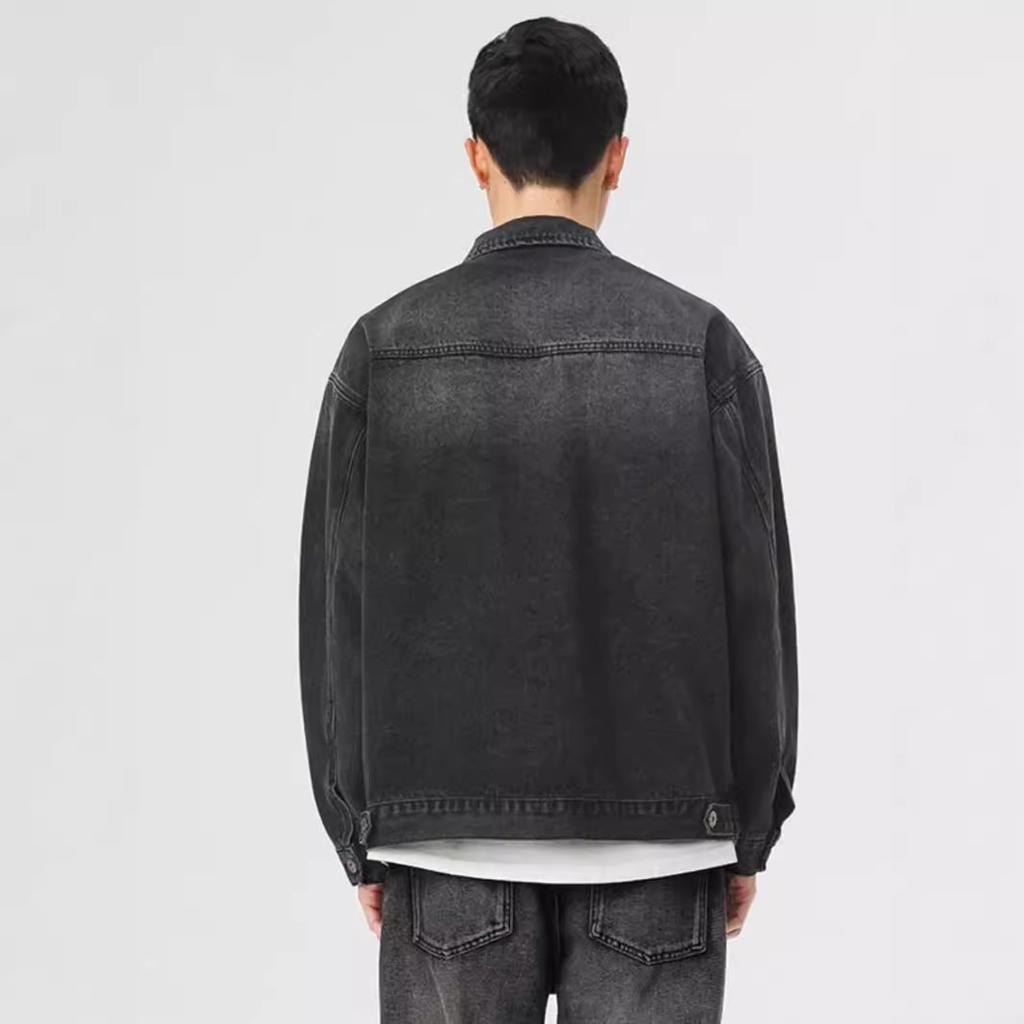 Vintage Denim Jacket Men'S Early Spring American Tooling Fashion Pocket Jacket Top