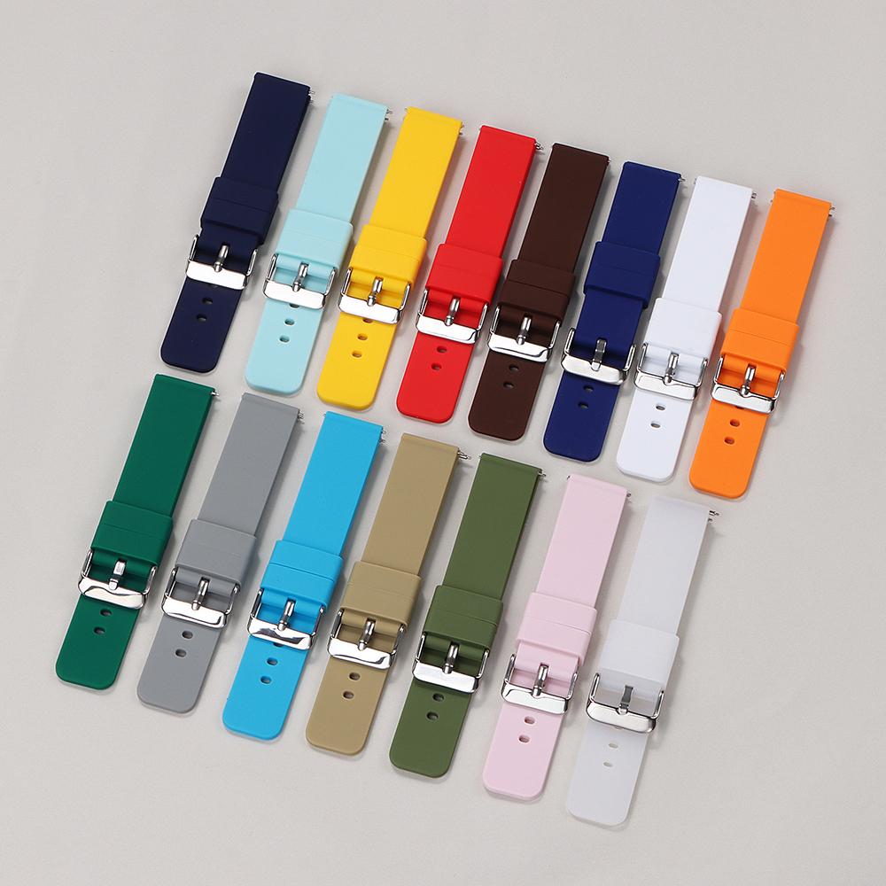 12/14/16/18/20/22/24mm Silikon Uhrenarmbänder Weiches Schnellverschluss Gummi Uhrenarmband für Samsung Galaxy für Huawei UhrenarmbänderGürtel