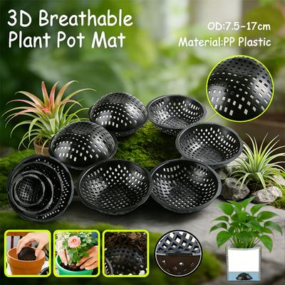 5pcs Round Plant Pot Drainage Pads, Breathable Mesh Bottom Mats for Small Flower Pots, Leak-Proof & Reusable Soil Screens