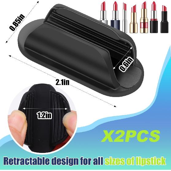 Car Lip Balm Holder No Melt,2PCS Silicone Holder For Chapstick,Fun Aesthetic Car Accessories For Women Interior,Car Holder For Chap Stick,Car