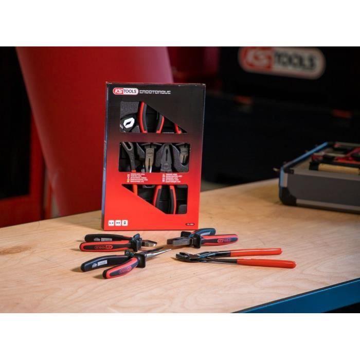 Jeu De 4 Pinces - KS TOOLS - ERGOTORQUE® - Coupante, Multiprise, Demi-ronde, Universelle
