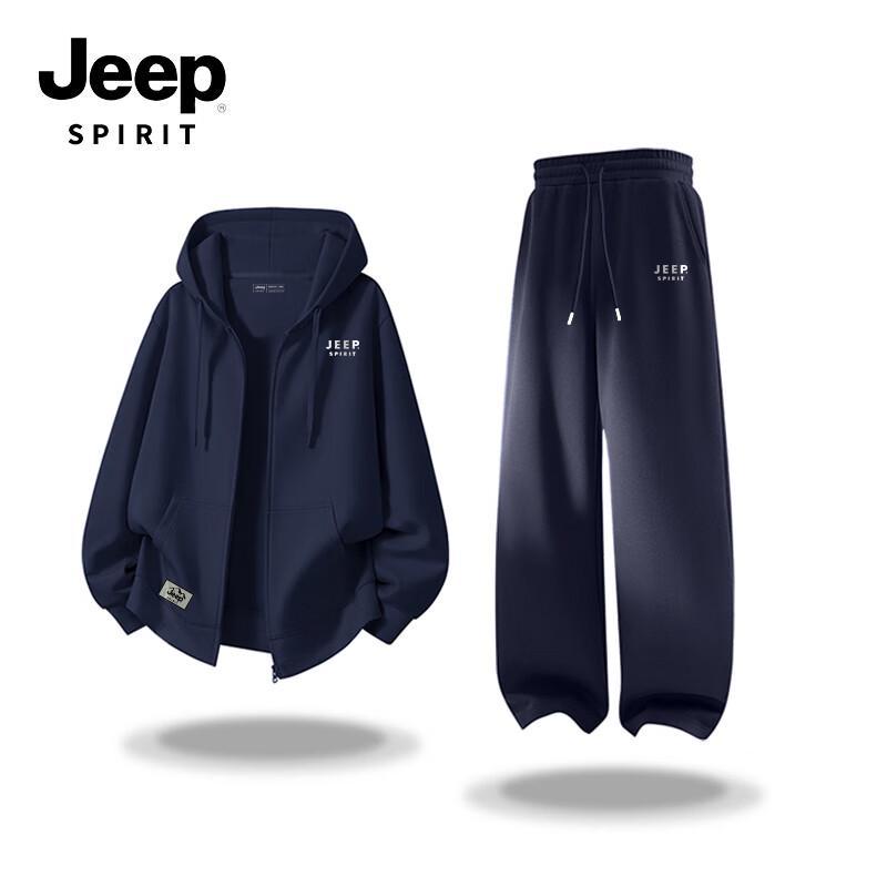 

JEEP SPIRIT Men s Hooded Casual Jacket & Pants Set 3XL