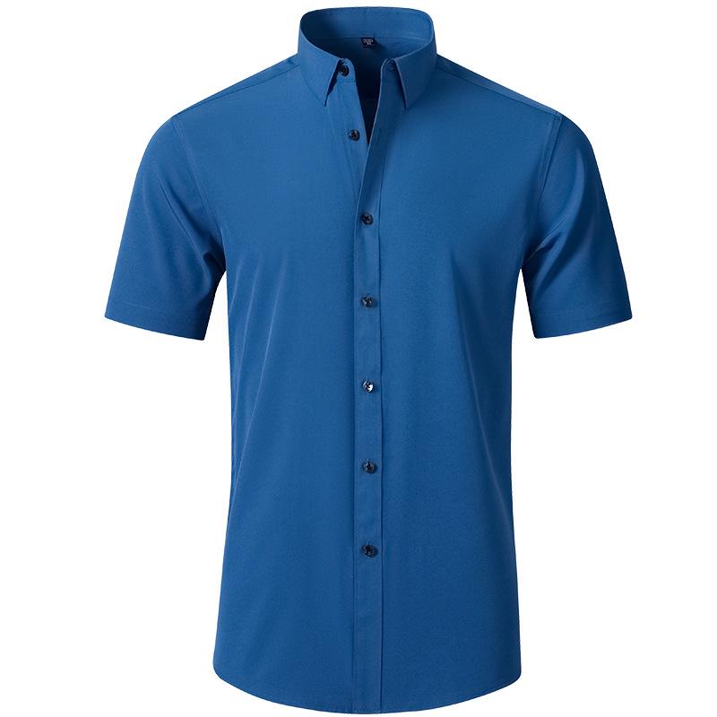 Men's Slim Fit Short Sleeve Non-Iron Stretch Business Shirt