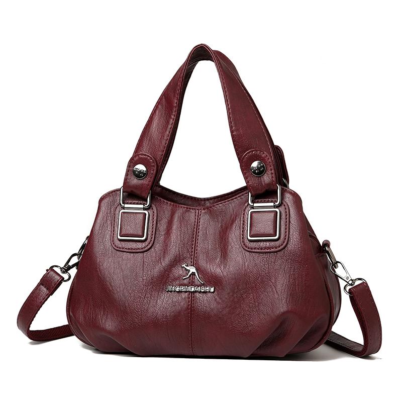 

Fashion Vintage Leather Handbag with Top Handle Shoulder Bag Womens Vintage Crossbody Bag Work Shopping and Meeting Friends Ladies Holiday Gifts 29× 14 × 17 cm бордовий