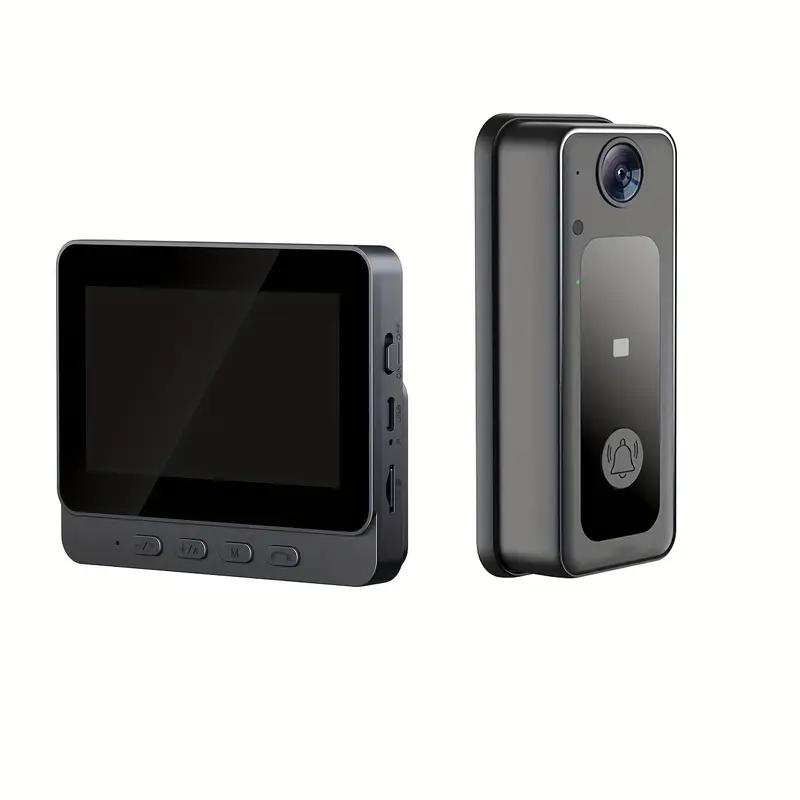 

4,3-дюймовая камера дверного звонка, микрофон высокой четкости, видеокамера дверного звонка, двусторонняя связь, внутренний монитор, 2,4G Wi-Fi, визуальный дверной звонок Video Doorbell чёрный