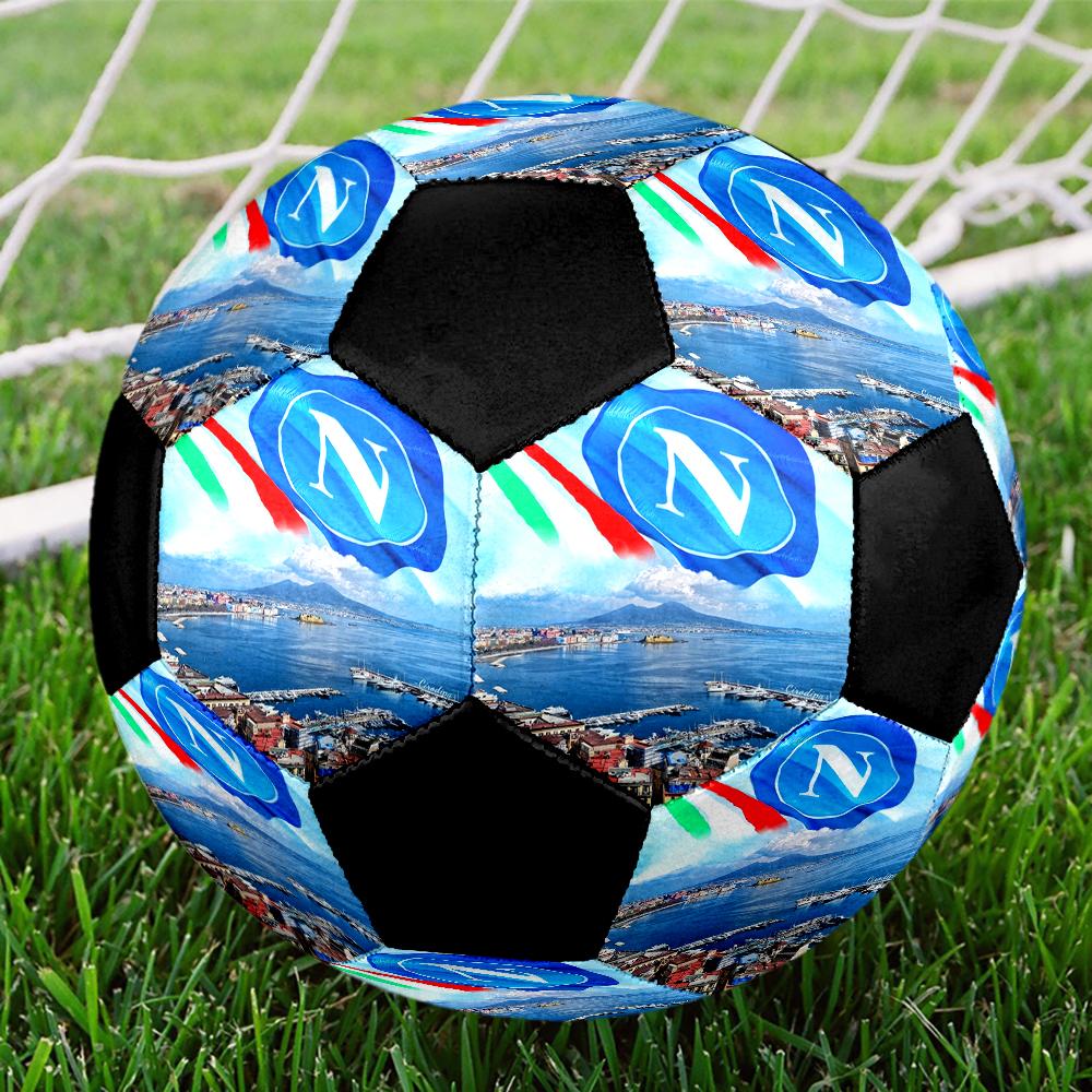 Naples Football Club Indoor Soccer Ball Colorful Machine Stitched PVC Size 5 Team Training Competition Ready Durable High-Bounce Cool Sports Gift