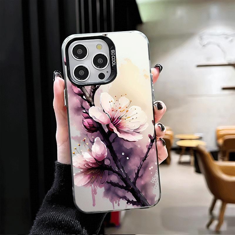 Cherry Blossom Sakura Fashion Soft Phone Case for iPhone 15 16 17 Pro Max 17Air 16E 14 Plus 13 12 Mini Shockproof Cover Back She