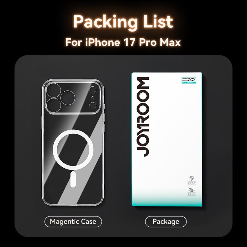 Joyroom Magnetic Case For 17 Pro Max Case Anti Yellow Transparent Cover For 17 Pro Max Wireless Charger Thin Cover