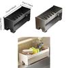 Rustproof Sink Drain Rack Large Capacity Strong Load-bearing Sink Sponge Holder Ventilated Carbon Steel Dish Drying Rack