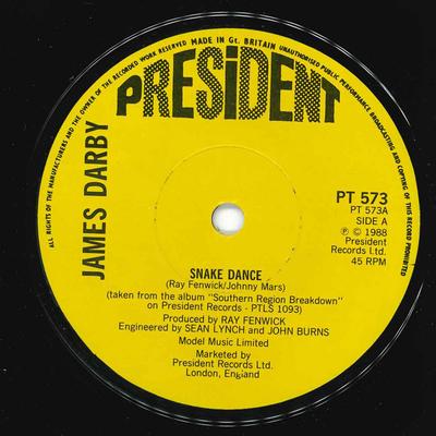 7inch Record JAMES DARBY - Southern Region Breakdown PT573 President Recor 1988 UK Rock Used