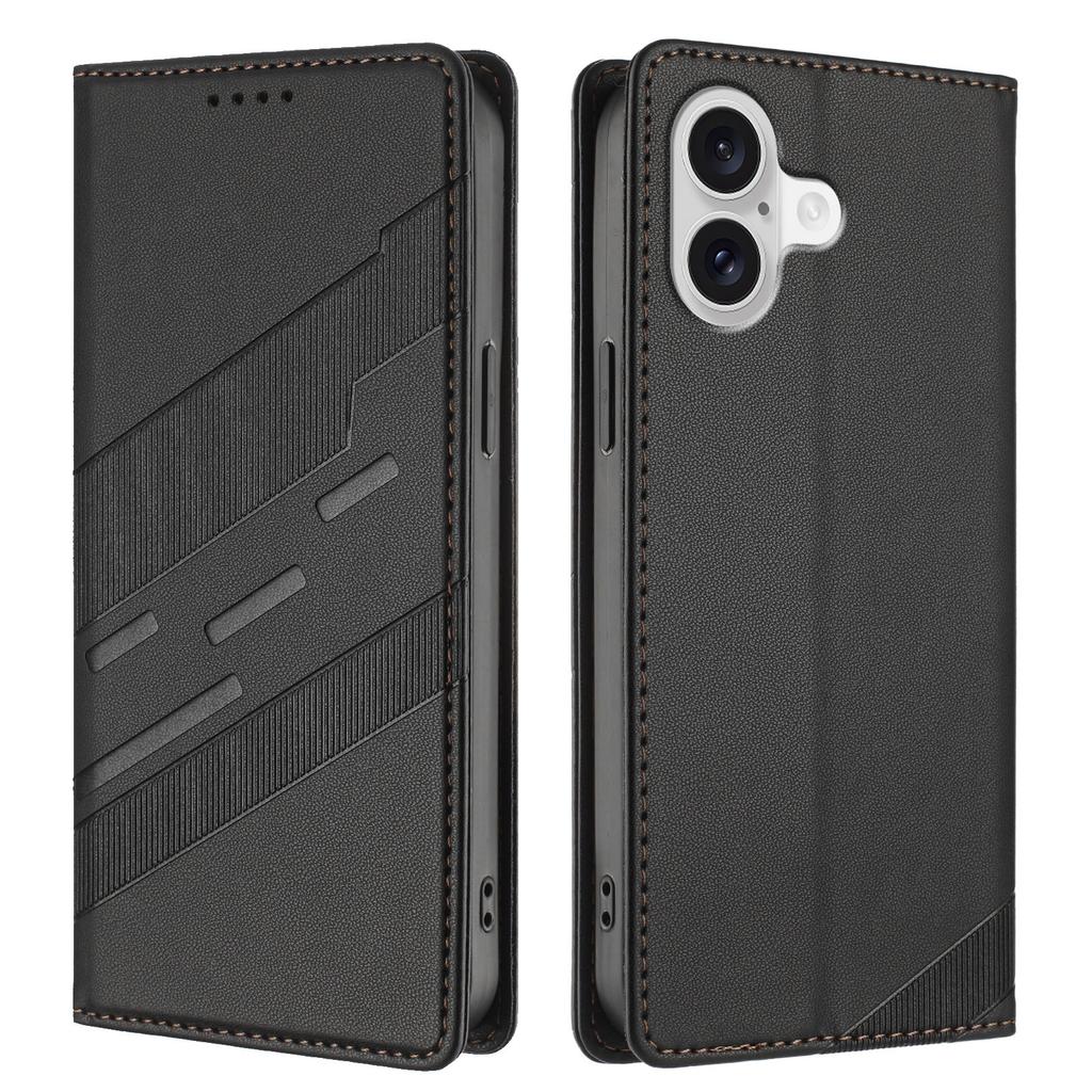 For iPhone 17 Phone Cases Punk Style Imprinted Wallet Stand Leather Cover