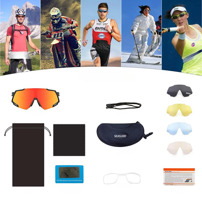 

Солнцезащитные очки для занятий спортом на открытом воздухе, очки для велоспорта, поляризационный комплект, ветрозащитные очки для велоспорта