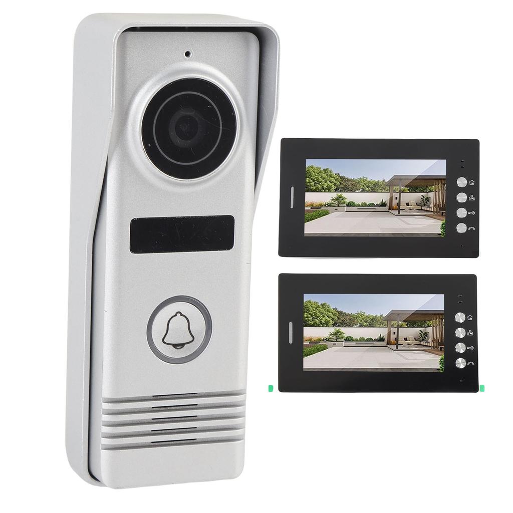 7 Inch 2 Units Video Door Entry System Dual Way 800x600 Pixels Video Intercom System for Home Villa House Apartment EU