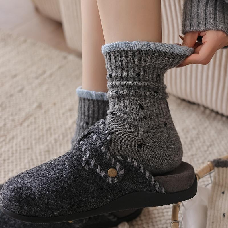 Polka Dot Socks Season Warmth And Thickening Cute Lace Socks Wool Socks Versatile Stockings