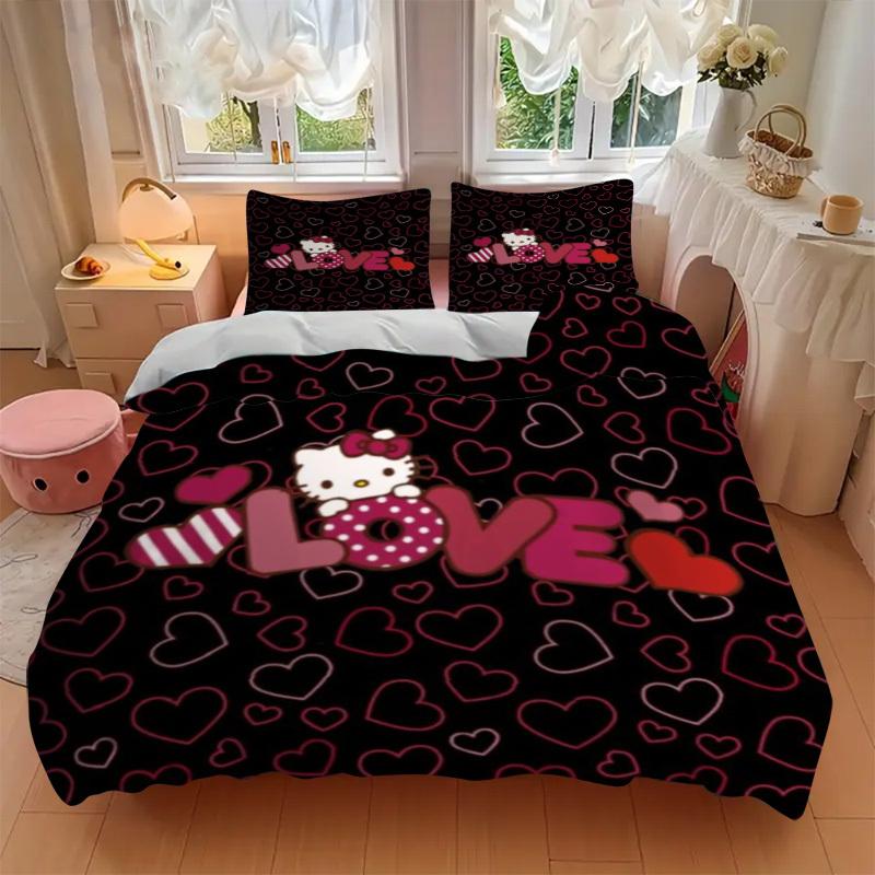 3pcs Hello Kitty Bedding Set: Perfect for Bedroom or Guest Room. Soft and Comfortable with No Core Included yy251009195