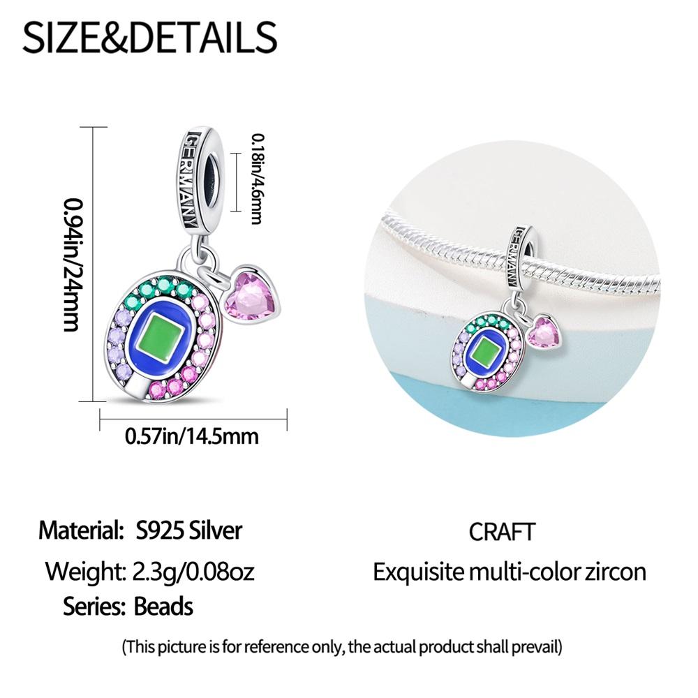 Original Charms Copper Colored Circular Heart Pendant Beads Fit Bracelet Women Jewelry Making Diy Gift