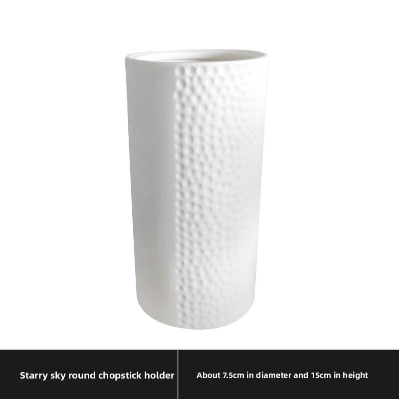Nordic Minimalist Ceramic Chopsticks Holder Square Abstract Face Design Storage Organizer
