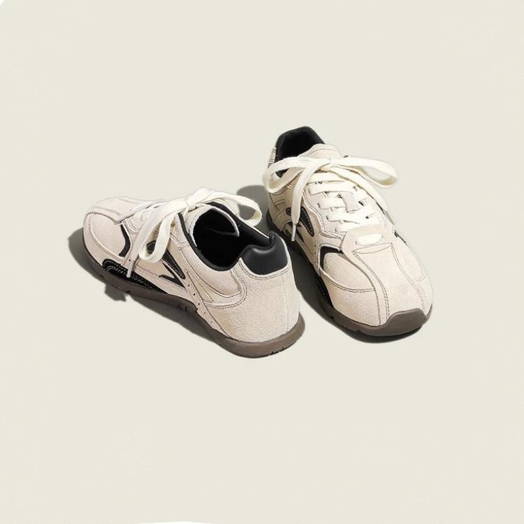 Sneakers Women's Spring New Non-slip Mesh Breathable Pearl Lace-up Lightweight Casual Shoes