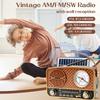 Portable Classic Vintage Radio Retro Pointer Clock FM AM SW Radios Solar Emergency Radio Bletooth Speaker TF USB Music Player