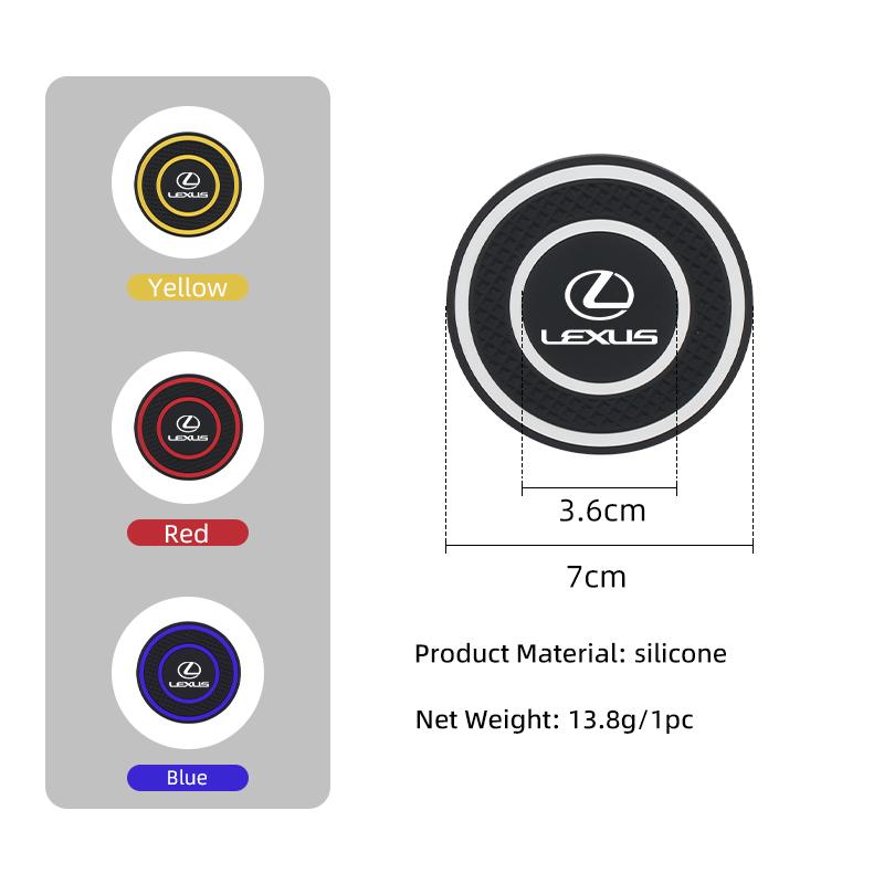 WDM2 2026 Hot Interior Stickers 2pcs Car Cup Holder Non-Slip Cup Coaster Silicone Pad Mat Auto Accessories For Lexus CT ES GS NX IS25