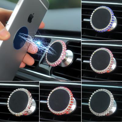 Universal Magnetic Car Phone Holder Magnet Mount Bling Car Accessories for Woman for IPhone 13 12 Xiaomi Huawei Samsung Oneplus