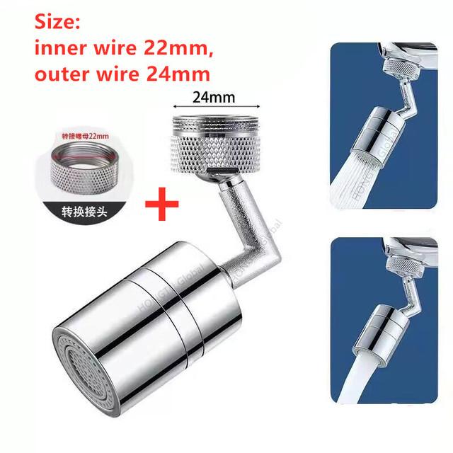 Metal Copper 1080° Rotation Faucet Aerator Extender Swivel Robotic Arm Faucets Sprayer Head Nozzle Kitchen Tap Saving Water