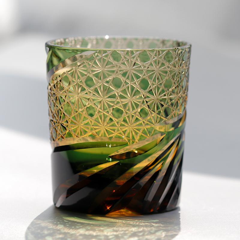 Edo Kiriko Japanese Old Fashioned Whiskey Glass Sake Cup Premium Crystal Cocktail Glass Rocks Glass Tumbler With Gift Box