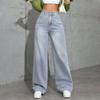 Pantaloni da Donna Taglia Grande Jeans Elasticizzati Larghi Pantaloni Semi-Elastici