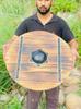 Handcrafted Viking Wooden Shield: Norse Medieval Decor, LARP Reenactment