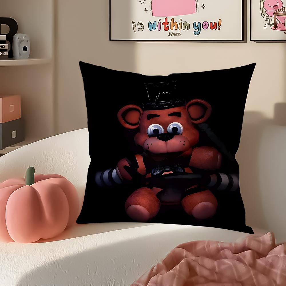Horror Game FFive Nights At Freddys Cushion Cover Pillowcase Short Plush Invisible Zipper Room Sofa Cushion Cover