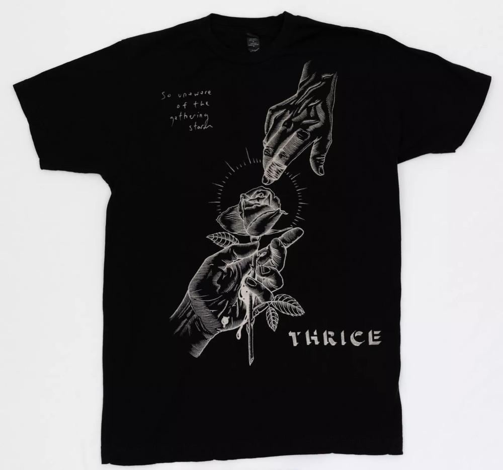 

Thrice Hurricane Band Tour Black Short Sleeve T Shirt Full Size S-5XL Unisex T-Shirt XL