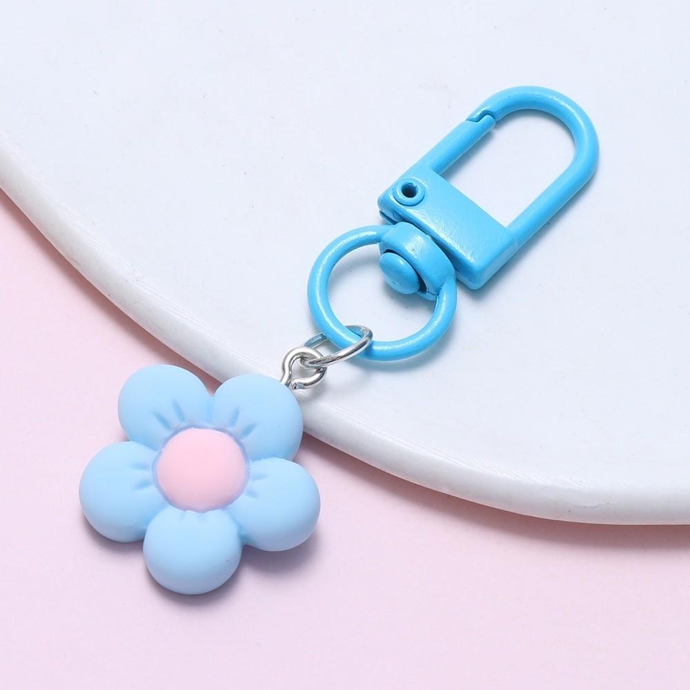 Kawaii Cartoon Colorful Flower Resin Flower Charm Accessories Keychain Backpack Hanging Decoration Bag Charms
