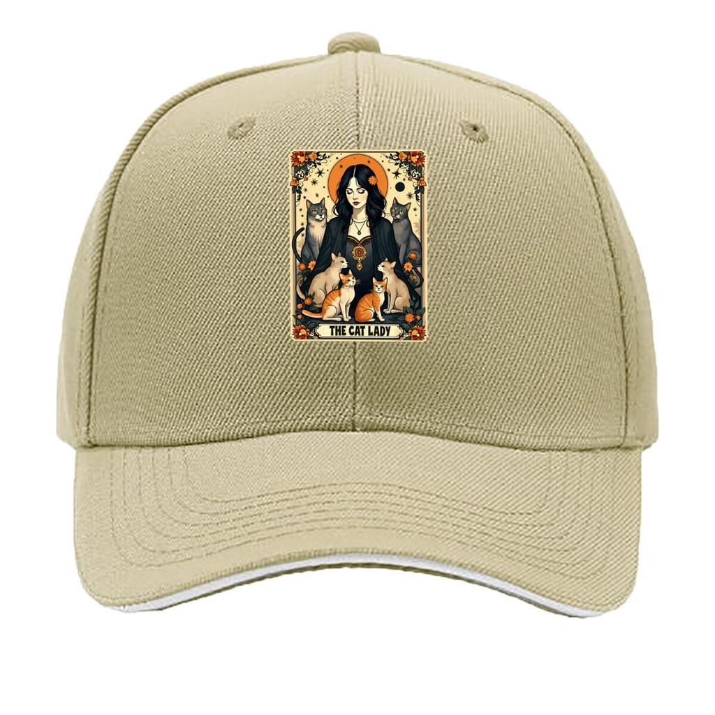 The Cat Lady Tarot Card Gothic Witchy Cats Sandwich Baseball Cap Unisex Women Sun Cap Outdoor Workouts Hat