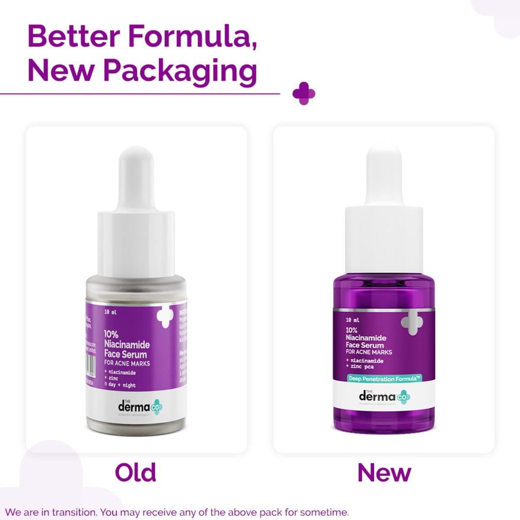 Derma Co 10% Niacinamid Serum mit 2% Zink gegen Aknenarben, fettige Haut und Pigmentflecken, 10 ml