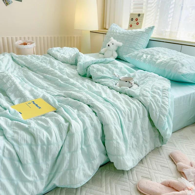 Summer Quilt Blanket For Single Double Queen Soft Skin-Friendly Quilt Soft Breathable Comfortable Air Conditioning Comforter