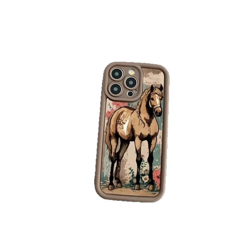 The New Brown Horse Is Suitable for Apple 17promax Mobile Phone Case iPhone16/15 Emery 14/13 Protective Case 11.