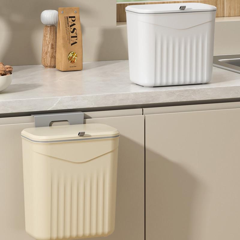 Bathroom Press Trash Can With Lid Wall Mounted Hanging Garbage Bin Waterproof Narrow Seam Rubbish Bin Toilet Wastebasket