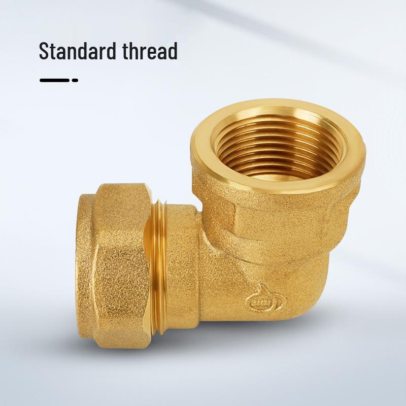 Purple Copper Ring Brass Elbow Joint Fittings for Female Threaded Copper Pipes (10/12/15/16/22/28/35/54mm)