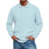 Men's Casual Style Solid Color Loose  Shirt Long-sleeved Top