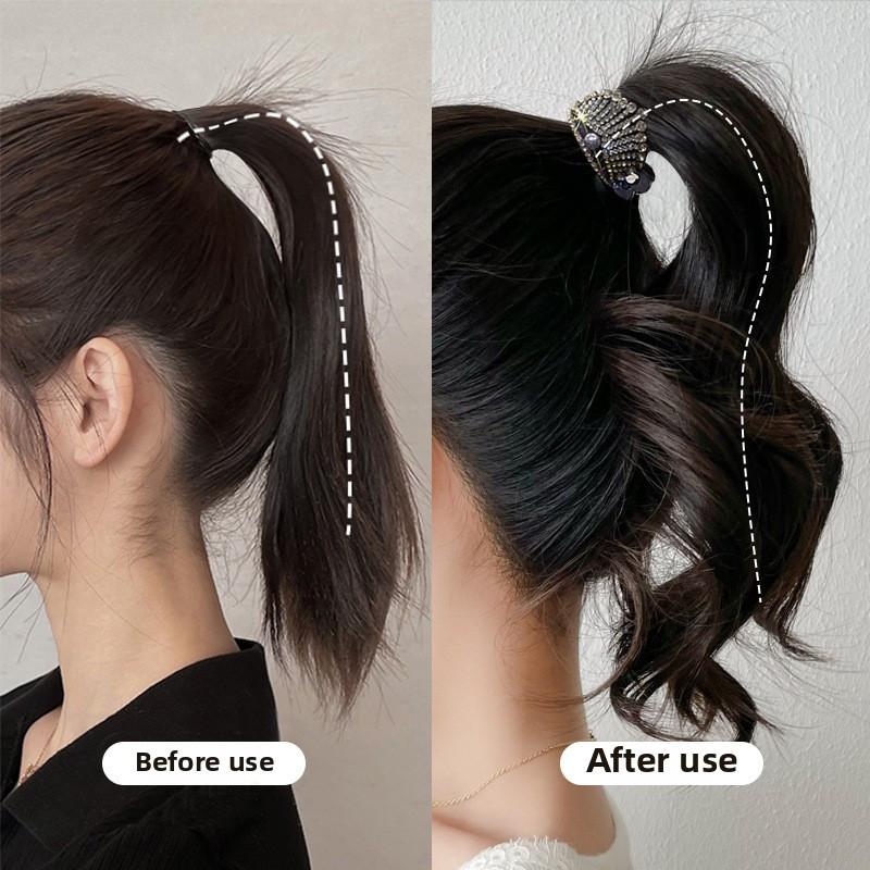 1pc Elegant Crystal Shark Hair Claw High Ponytail Clip Fixed Artifact Women's Pearl Crown Hair Clip Hair Accessory