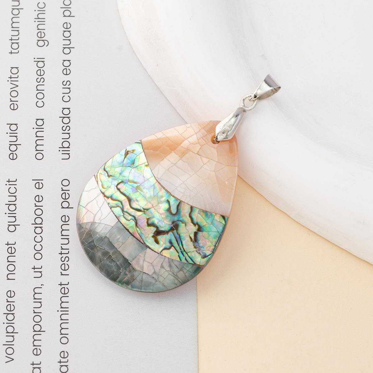 

1 шт., подвеска в виде капли воды из натуральной ракушки, минималистичные подвески для мужчин и женщин для самостоятельного изготовления ожерелья, декора, украшений, рождественских подарков, ремесла 1Pc/43×30mm