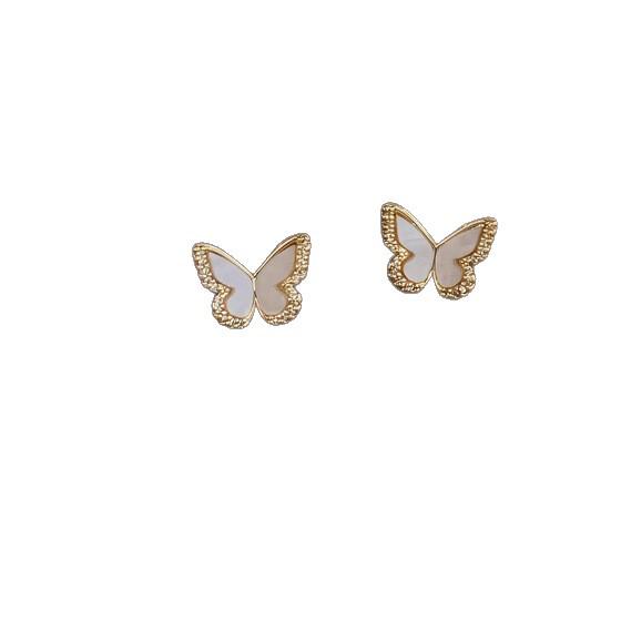 14k Gold Plated Silver Zircon Butterfly Earrings: Fashionable, Exquisite, Versatile Jewelry for Women