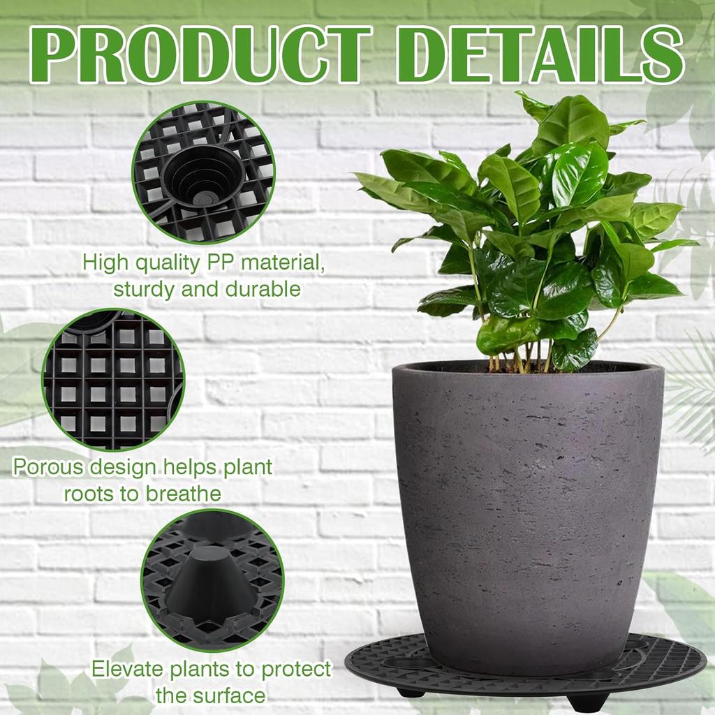 ZYNERY 10 PCS Plant Level Pot Elevator, Planter Stands for Outdoor Plants, Flower Plant Pot Saucers for Patio, Plant Trays for Pots, Pot Stand for